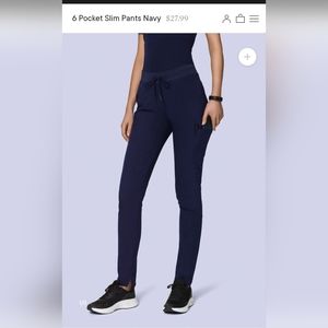 Mandala skinny scrub pants Medium TALL navy